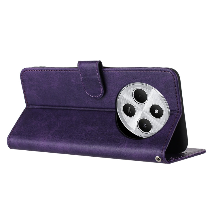 For Redmi 14C 4G Solid Calf Texture Flip Leather Phone Case