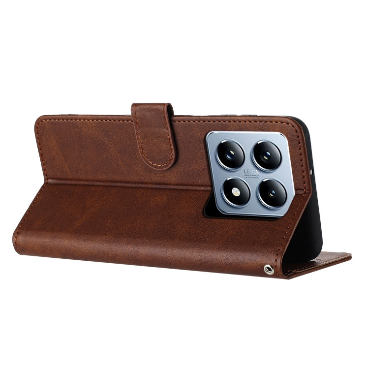 For Xiaomi 14T Solid Calf Texture Flip Leather Phone Case