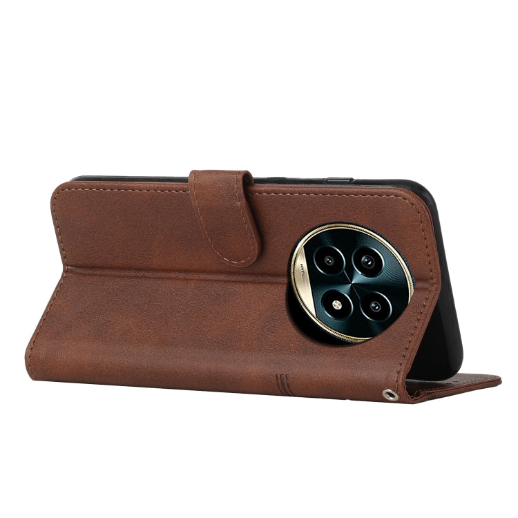 For Realme 13 Pro+ Stitching Calf Texture Buckle Leather Phone Case