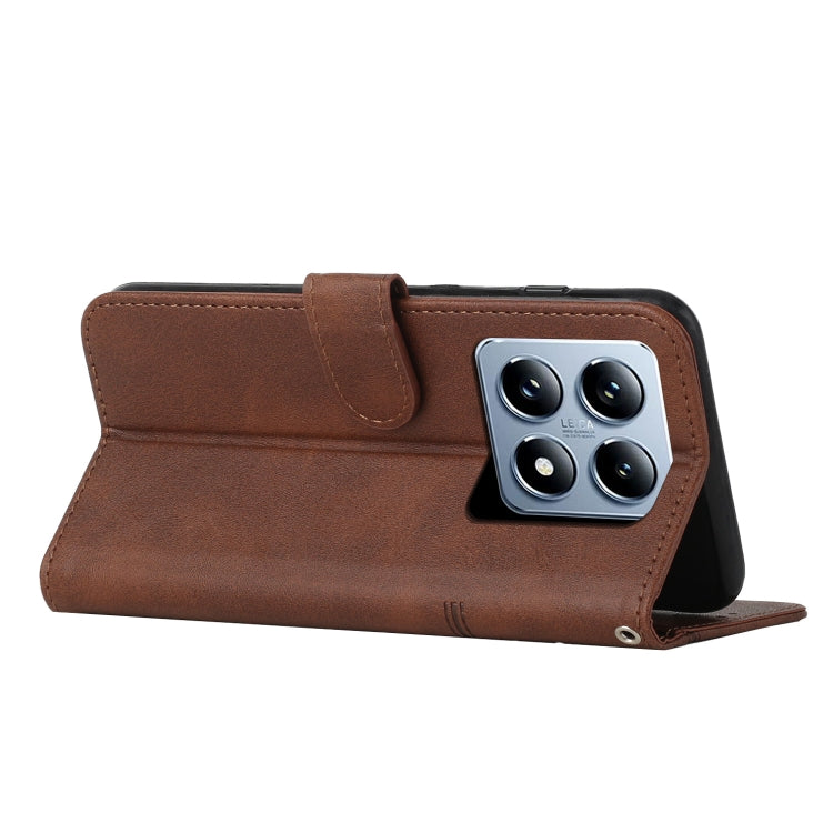 For Xiaomi 14T Pro Stitching Calf Texture Buckle Leather Phone Case