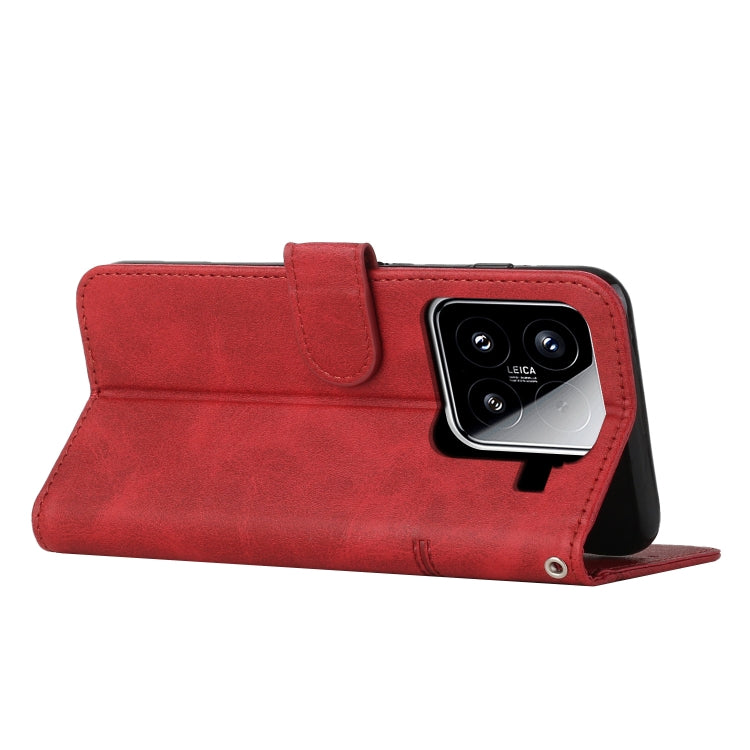 For Xiaomi 15 Stitching Calf Texture Buckle Leather Phone Case