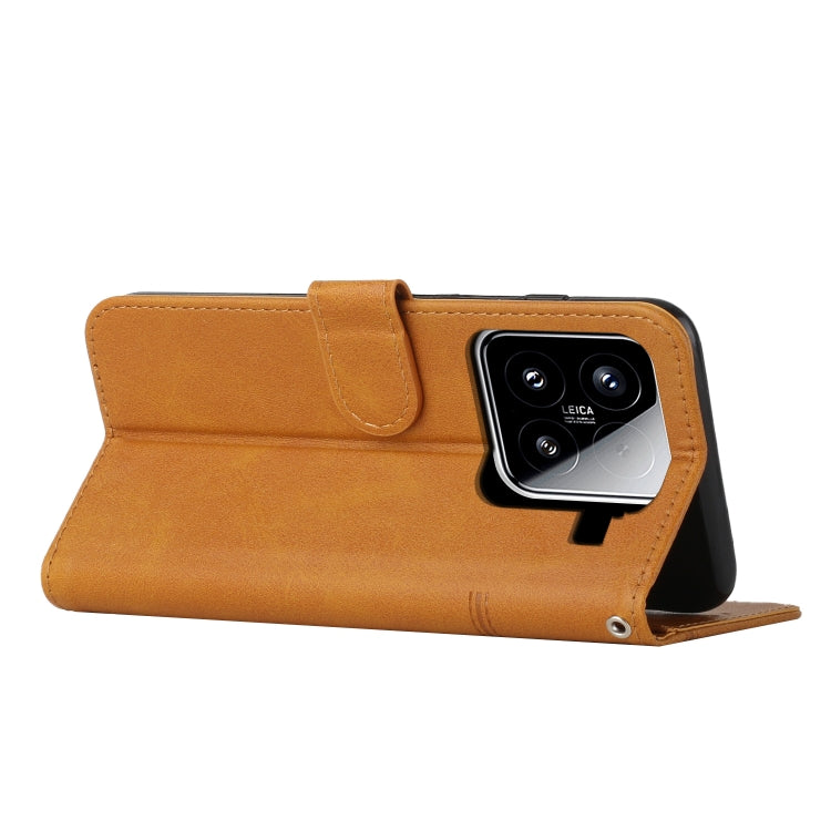 For Xiaomi 15 Stitching Calf Texture Buckle Leather Phone Case