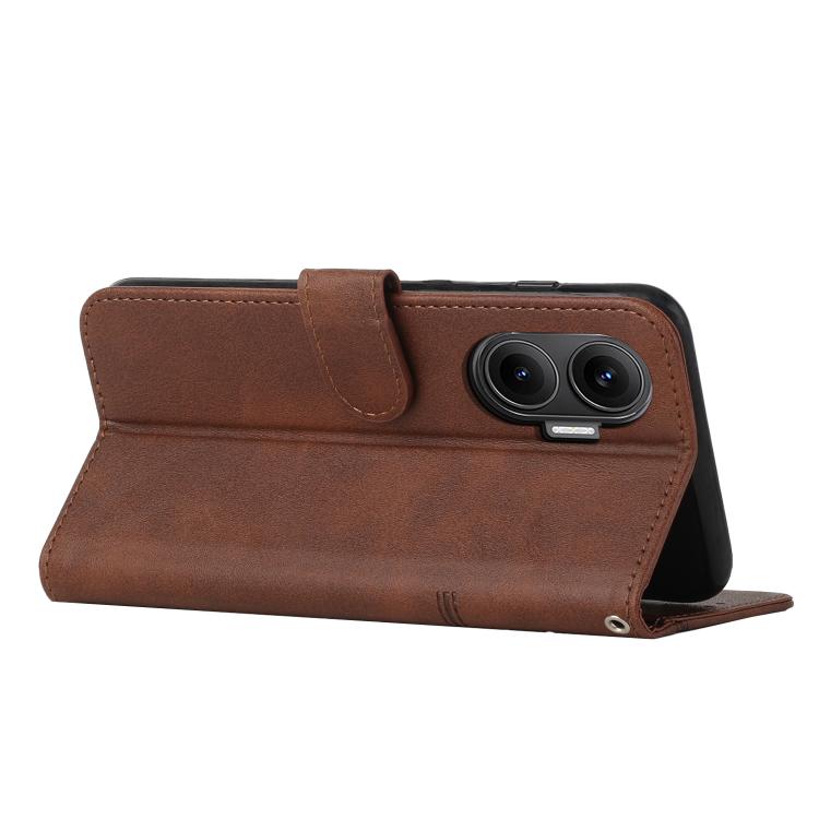 For Xiaomi Poco F7 Stitching Calf Texture Buckle Leather Phone Case