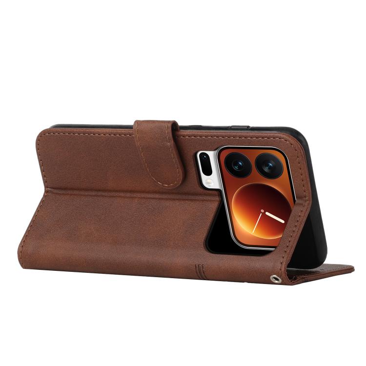 For Xiaomi 17 Pro Max Stitching Calf Texture Buckle Leather Phone Case