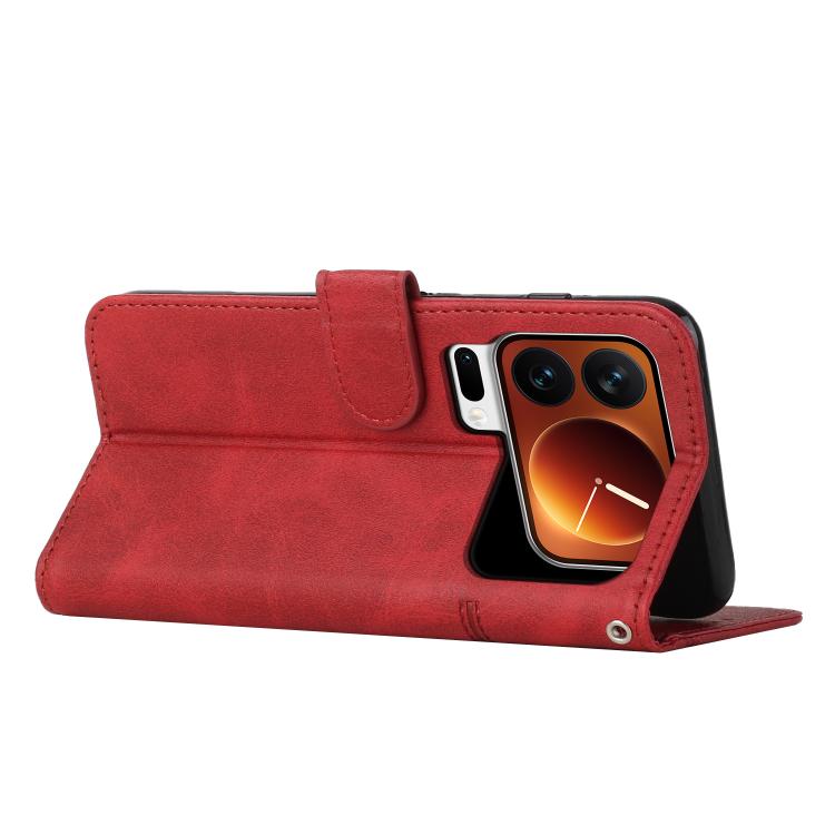 For Xiaomi 17 Pro Stitching Calf Texture Buckle Leather Phone Case