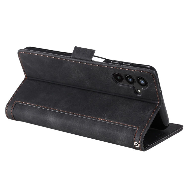 For Samsung Galaxy S25+ 5G Retro Splicing Horizontal Flip Leather Phone Case