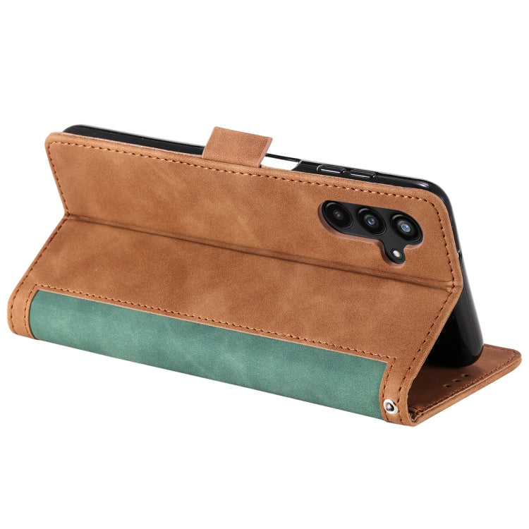 For Samsung Galaxy S25+ 5G Retro Splicing Horizontal Flip Leather Phone Case