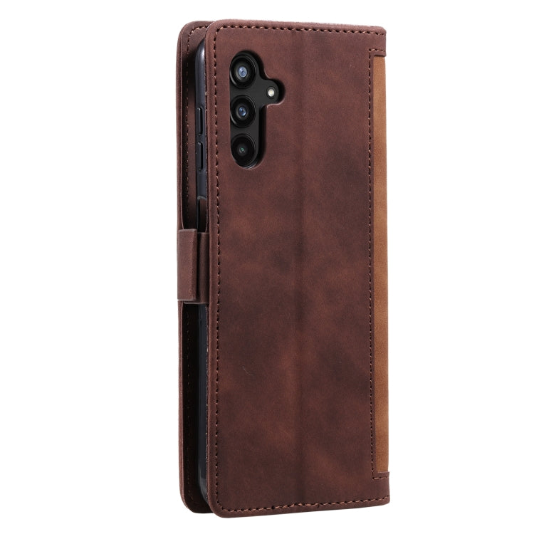 For Samsung Galaxy S25+ 5G Retro Splicing Horizontal Flip Leather Phone Case