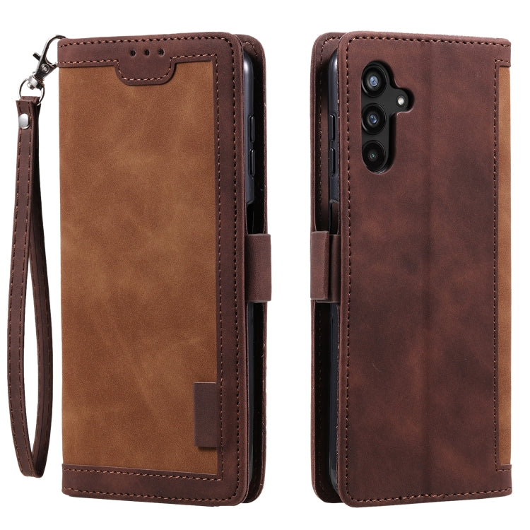 For Samsung Galaxy S25+ 5G Retro Splicing Horizontal Flip Leather Phone Case