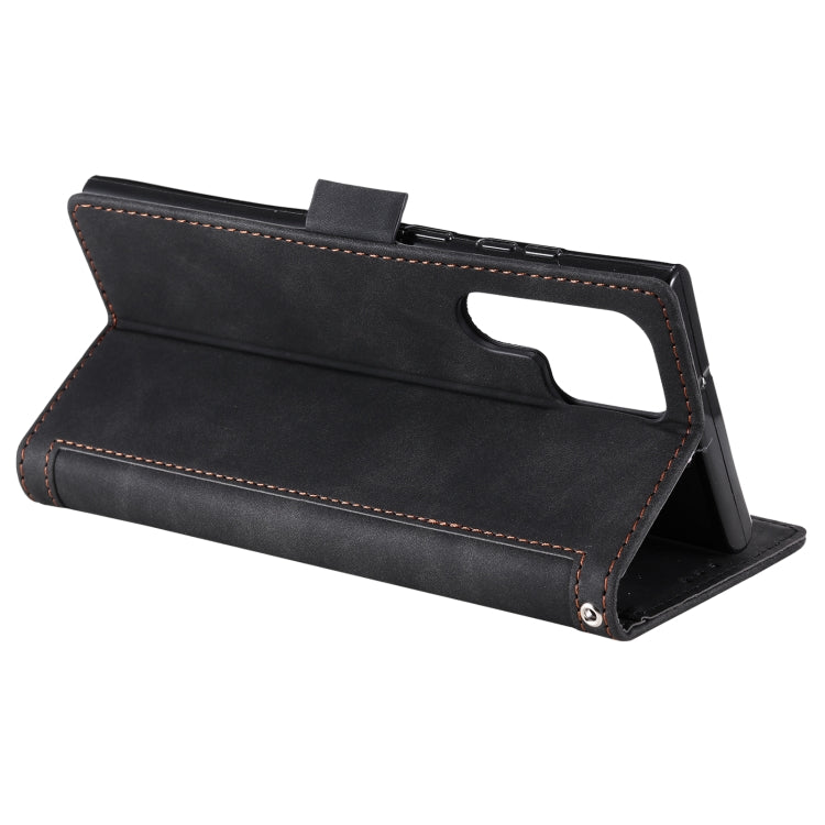 For Samsung Galaxy S25 Ultra 5G Retro Splicing Horizontal Flip Leather Phone Case