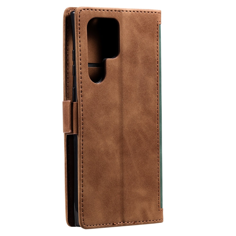 For Samsung Galaxy S25 Ultra 5G Retro Splicing Horizontal Flip Leather Phone Case