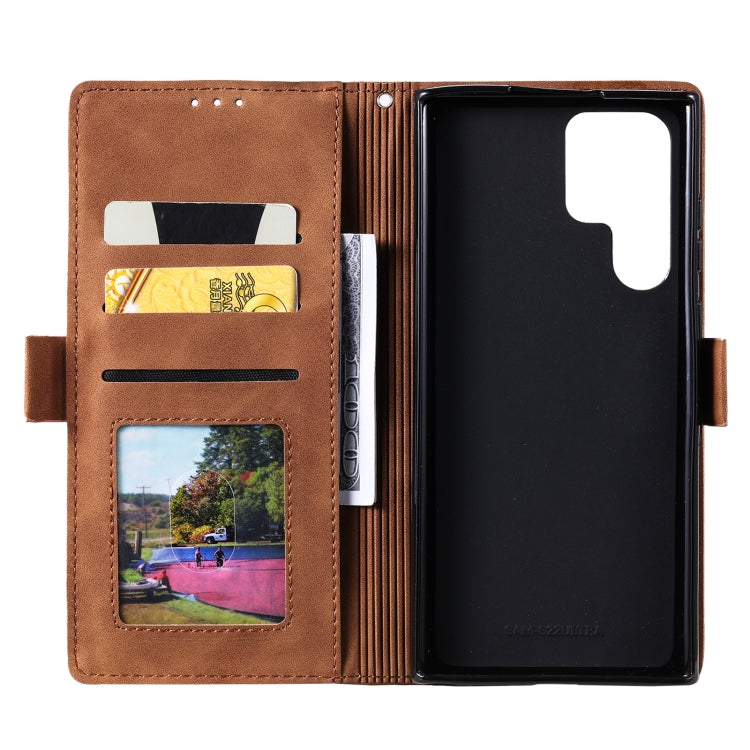 For Samsung Galaxy S25 Ultra 5G Retro Splicing Horizontal Flip Leather Phone Case
