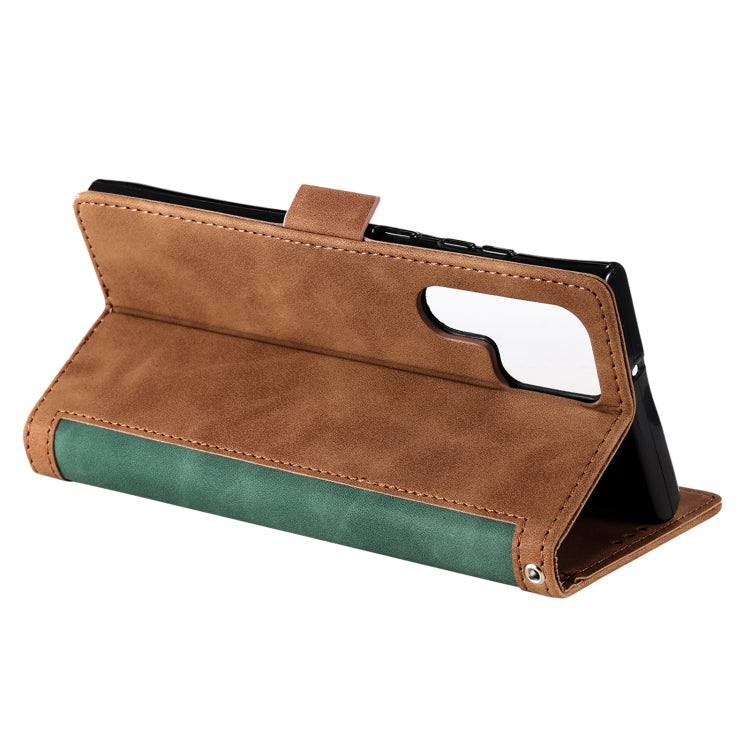 For Samsung Galaxy S25 Ultra 5G Retro Splicing Horizontal Flip Leather Phone Case