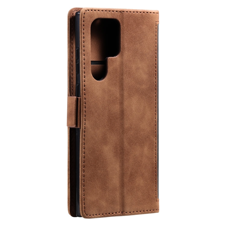 For Samsung Galaxy S25 Ultra 5G Retro Splicing Horizontal Flip Leather Phone Case