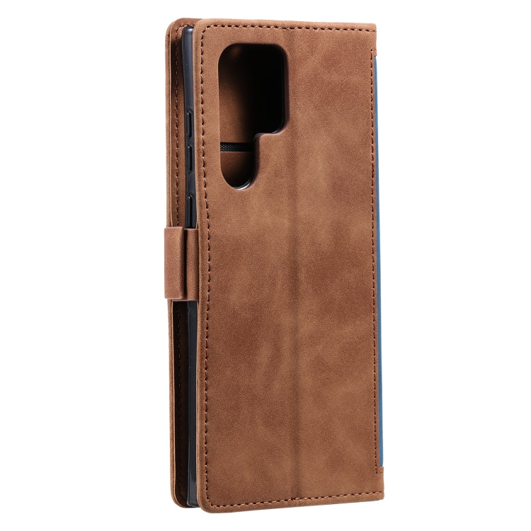 For Samsung Galaxy S25 Ultra 5G Retro Splicing Horizontal Flip Leather Phone Case