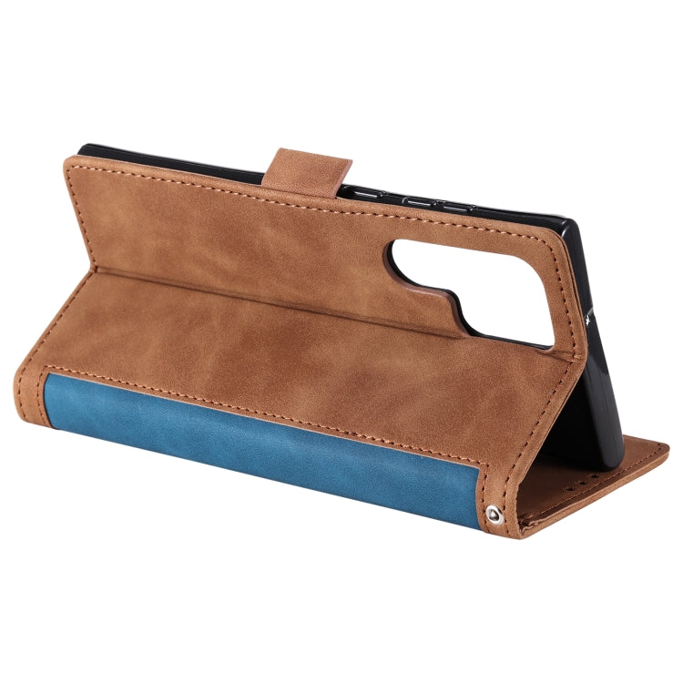 For Samsung Galaxy S25 Ultra 5G Retro Splicing Horizontal Flip Leather Phone Case