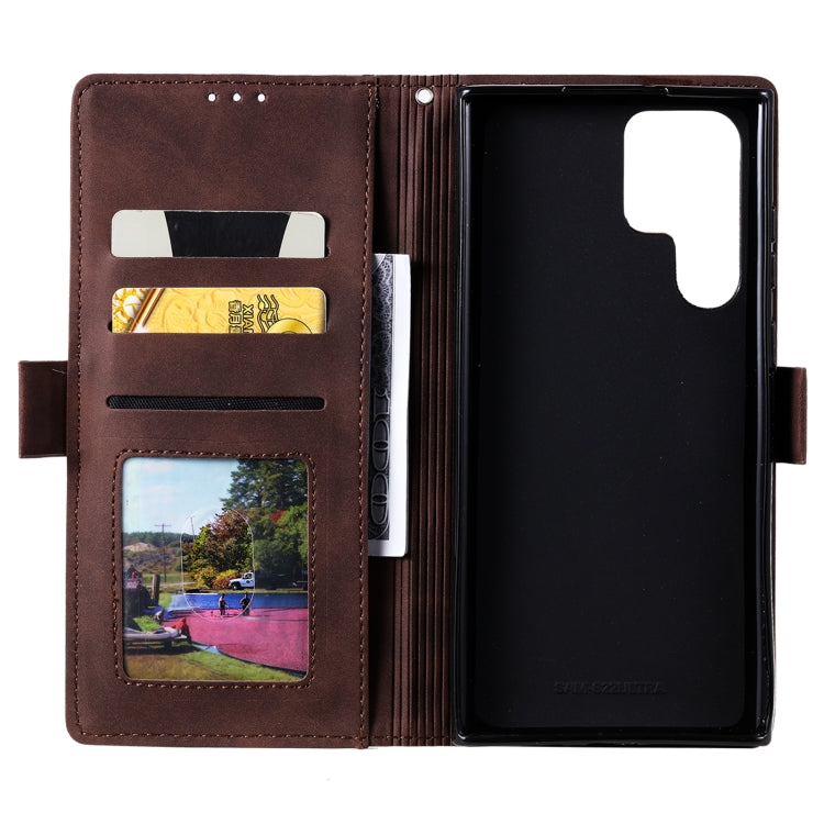 For Samsung Galaxy S25 Ultra 5G Retro Splicing Horizontal Flip Leather Phone Case