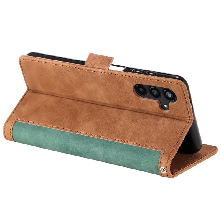 For Samsung Galaxy S25 FE 5G Retro Splicing Horizontal Flip Leather Phone Case