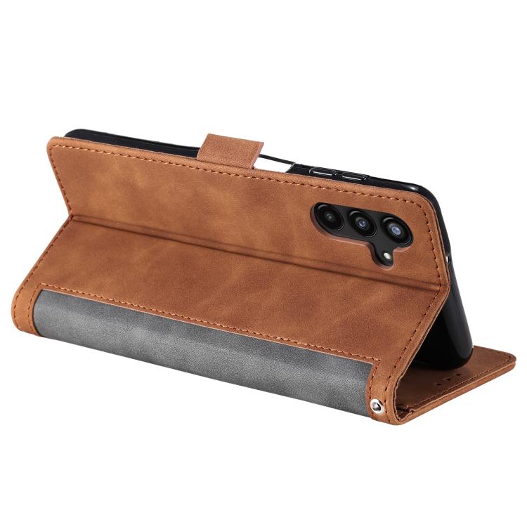 For Samsung Galaxy S25 FE 5G Retro Splicing Horizontal Flip Leather Phone Case