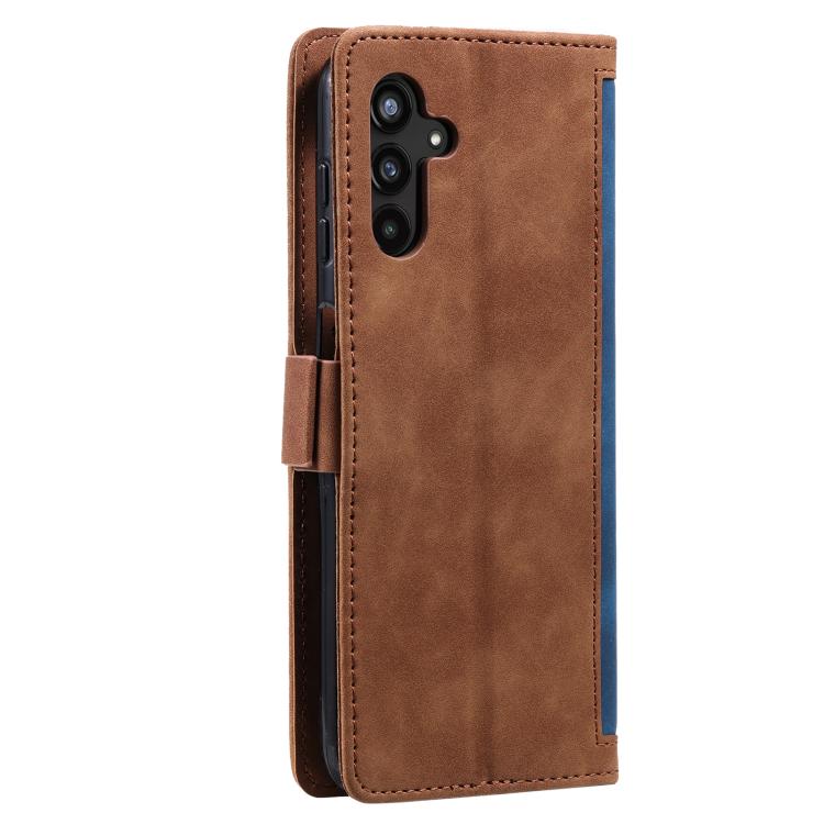 For Samsung Galaxy S25 FE 5G Retro Splicing Horizontal Flip Leather Phone Case