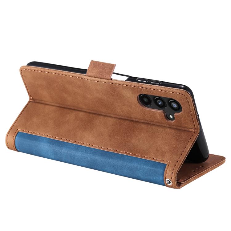For Samsung Galaxy S25 FE 5G Retro Splicing Horizontal Flip Leather Phone Case