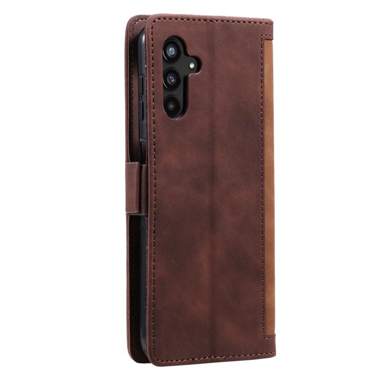 For Samsung Galaxy S25 FE 5G Retro Splicing Horizontal Flip Leather Phone Case