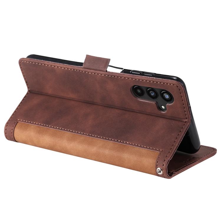 For Samsung Galaxy S25 FE 5G Retro Splicing Horizontal Flip Leather Phone Case