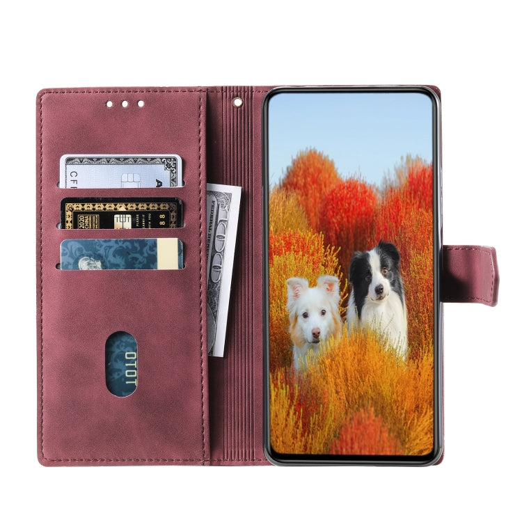 For Samsung Galaxy S25 5G TTUDRCH Embossed Line Splicing Leather Phone Case
