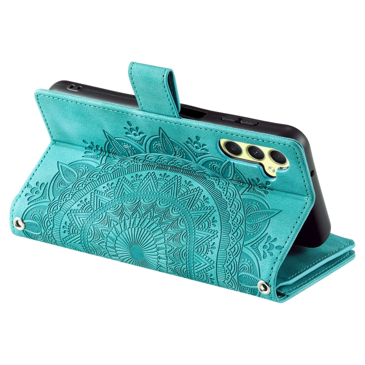 For Samsung Galaxy S25 5G Multi-Card Totem Zipper Leather Phone Case