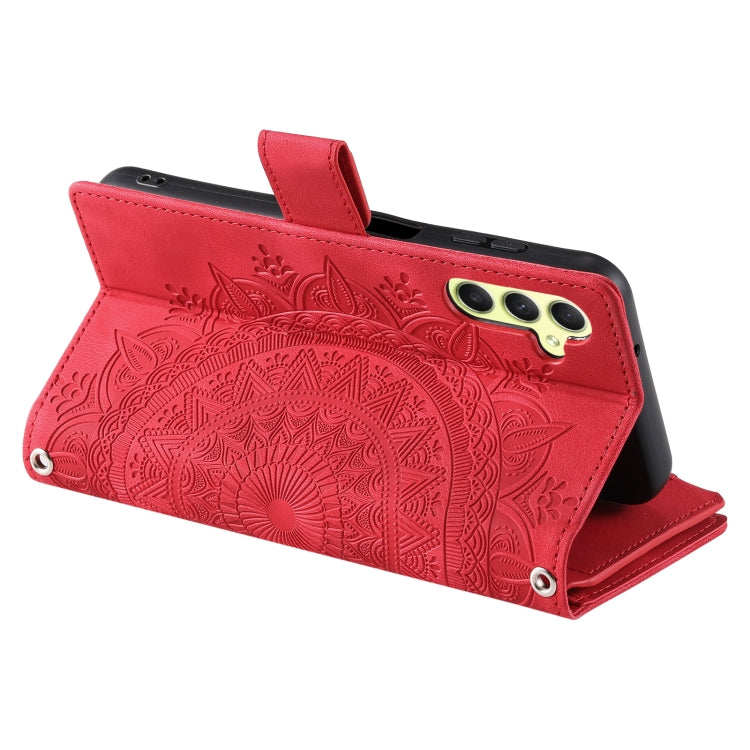 For Samsung Galaxy S25 5G Multi-Card Totem Zipper Leather Phone Case