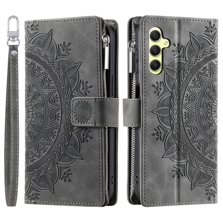 For Samsung Galaxy S25 5G Multi-Card Totem Zipper Leather Phone Case