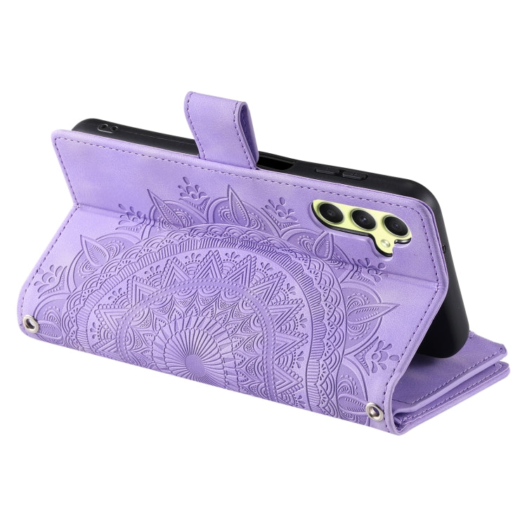 For Samsung Galaxy S25 5G Multi-Card Totem Zipper Leather Phone Case