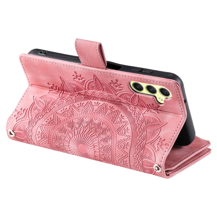 For Samsung Galaxy S25 5G Multi-Card Totem Zipper Leather Phone Case