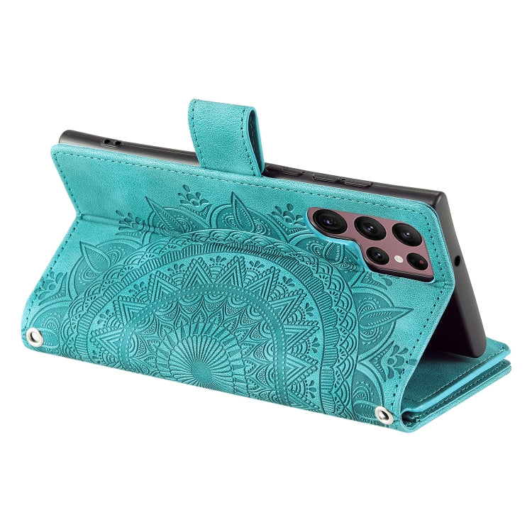 For Samsung Galaxy S25 Ultra 5G Multi-Card Totem Zipper Leather Phone Case