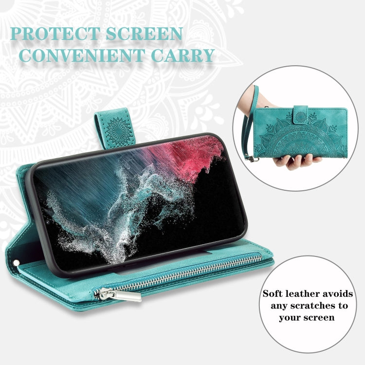 For Samsung Galaxy S25 Ultra 5G Multi-Card Totem Zipper Leather Phone Case