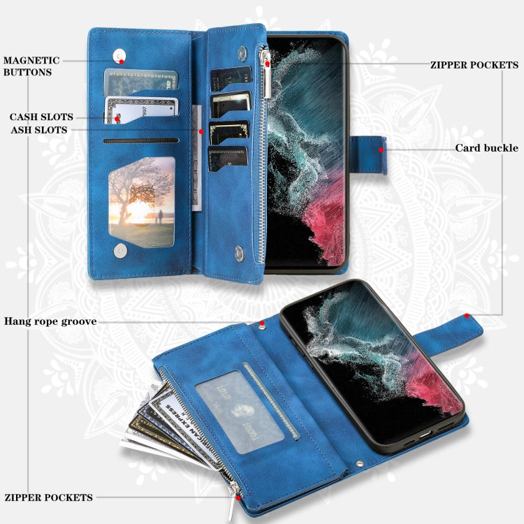 For Samsung Galaxy S25 Ultra 5G Multi-Card Totem Zipper Leather Phone Case