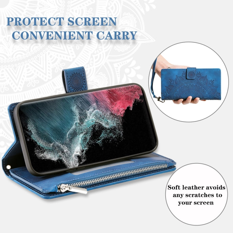 For Samsung Galaxy S25 Ultra 5G Multi-Card Totem Zipper Leather Phone Case
