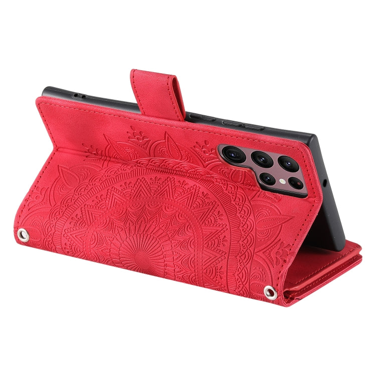 For Samsung Galaxy S25 Ultra 5G Multi-Card Totem Zipper Leather Phone Case