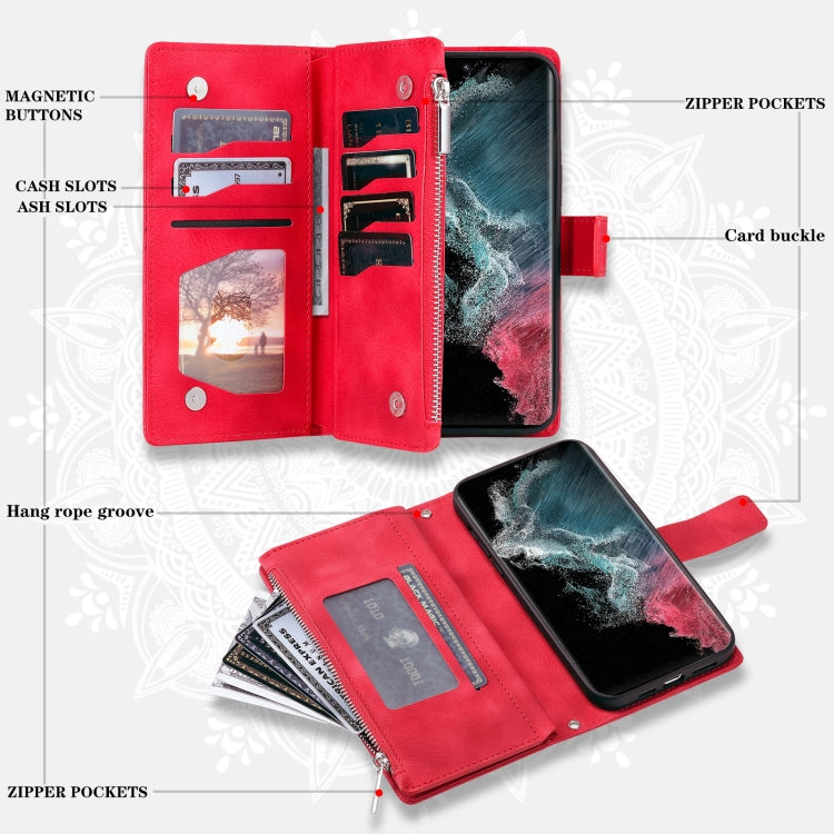 For Samsung Galaxy S25 Ultra 5G Multi-Card Totem Zipper Leather Phone Case