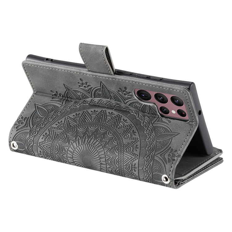For Samsung Galaxy S25 Ultra 5G Multi-Card Totem Zipper Leather Phone Case