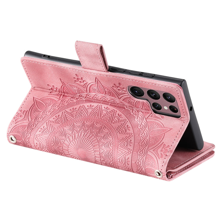 For Samsung Galaxy S25 Ultra 5G Multi-Card Totem Zipper Leather Phone Case