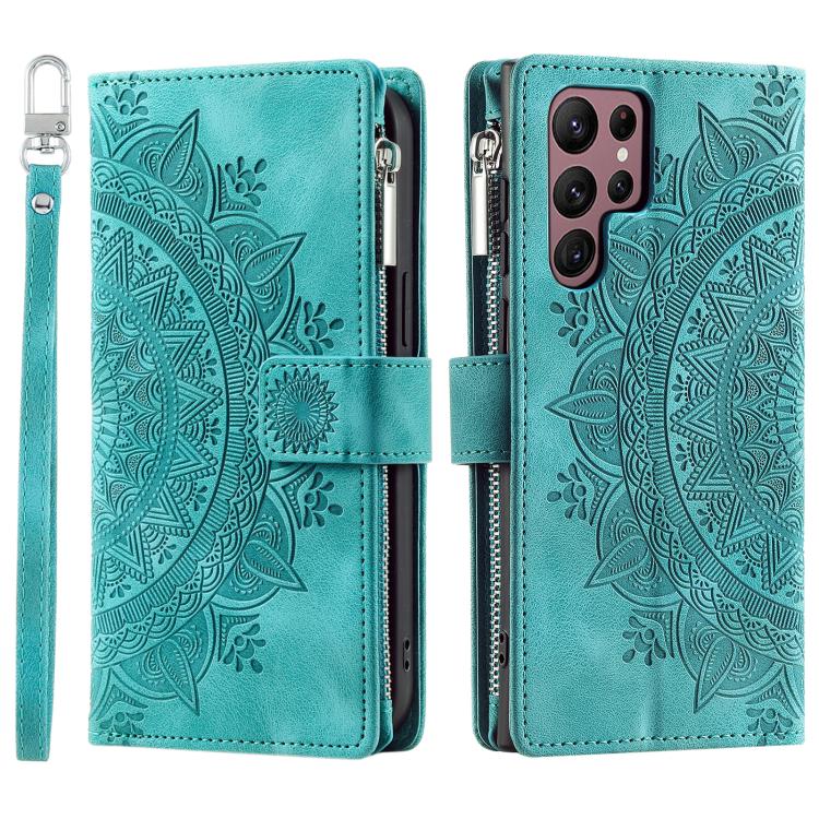 For Samsung Galaxy S26 Ultra 5G Multi-Card Totem Zipper Leather Phone Case