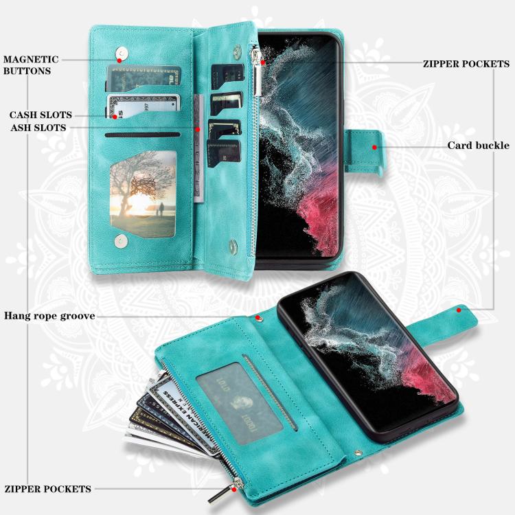 For Samsung Galaxy S26 Ultra 5G Multi-Card Totem Zipper Leather Phone Case
