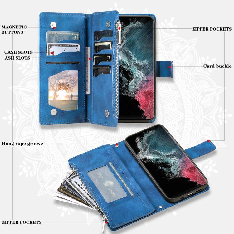 For Samsung Galaxy S26 Ultra 5G Multi-Card Totem Zipper Leather Phone Case