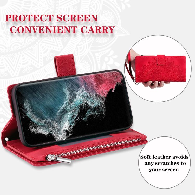 For Samsung Galaxy S26 Ultra 5G Multi-Card Totem Zipper Leather Phone Case