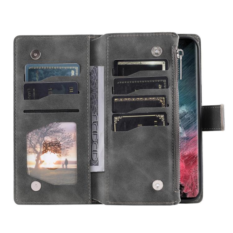 For Samsung Galaxy S26 Ultra 5G Multi-Card Totem Zipper Leather Phone Case