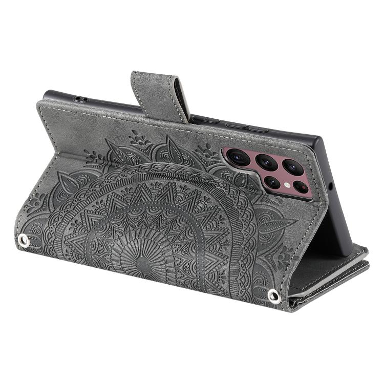 For Samsung Galaxy S26 Ultra 5G Multi-Card Totem Zipper Leather Phone Case