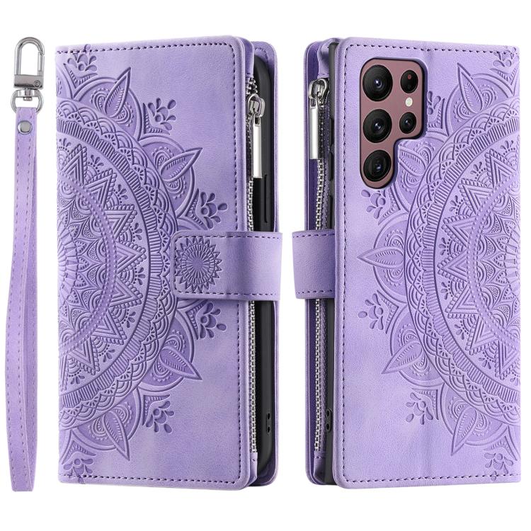 For Samsung Galaxy S26 Ultra 5G Multi-Card Totem Zipper Leather Phone Case