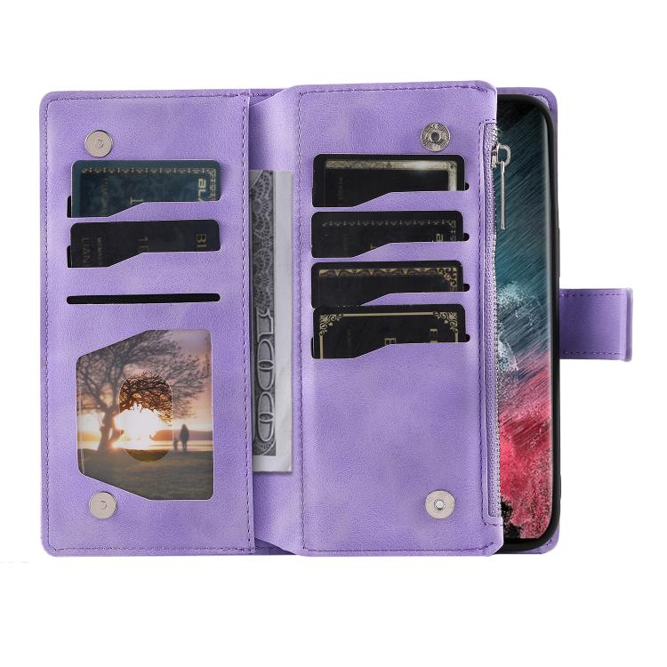 For Samsung Galaxy S26 Ultra 5G Multi-Card Totem Zipper Leather Phone Case