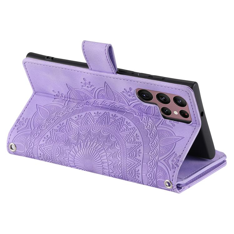 For Samsung Galaxy S26 Ultra 5G Multi-Card Totem Zipper Leather Phone Case